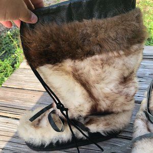 Fur Lace Up Winter Boots Size 7